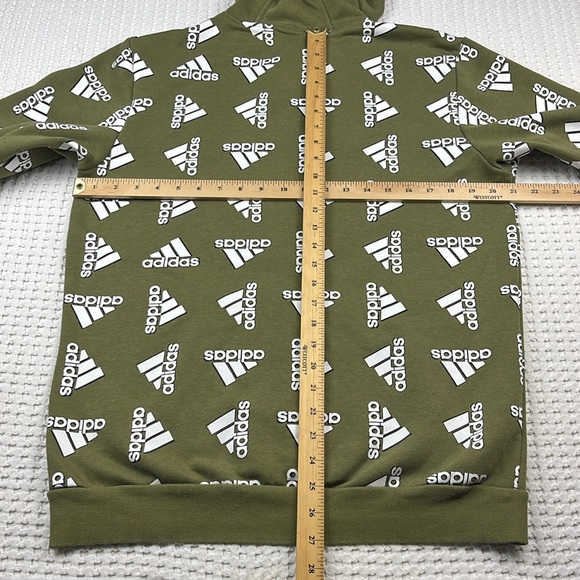 Adidas Men’s Green With White Logo Pullover Hoodie Size Medium Pre Owned - Picture 9 of 10